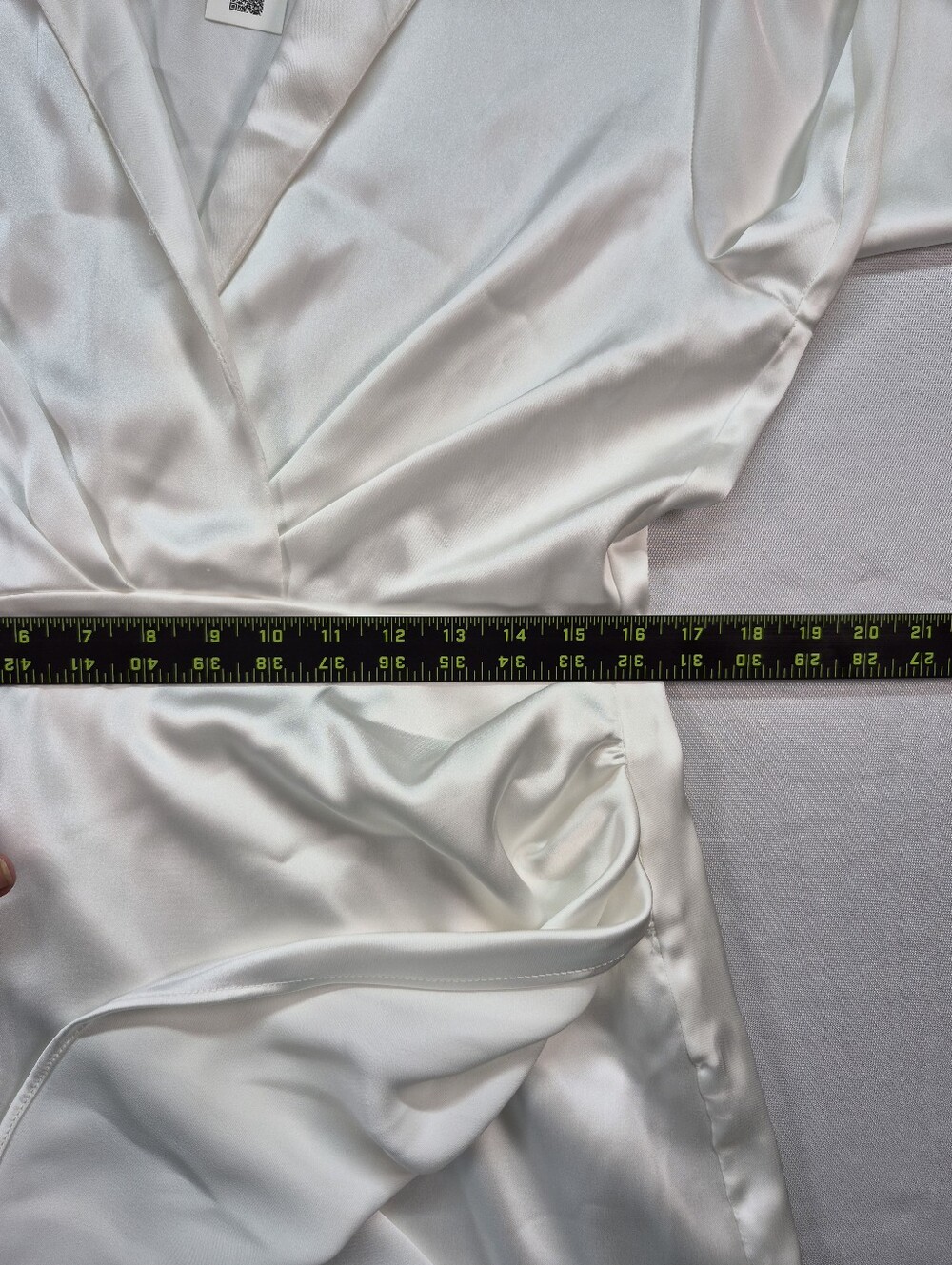 Zara Women's L White Silk Effect Draped Long Sleeve Shirt Dress 4437/098 NWT - Picture 12 of 16